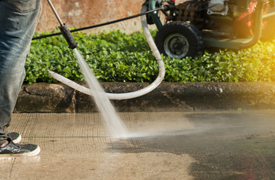 Driveway and sidewalk pressure cleaning illustration